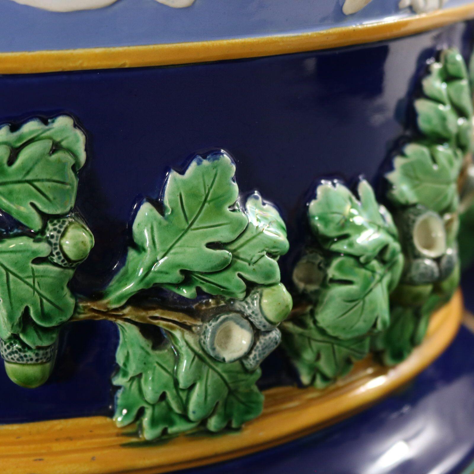 Large Minton Majolica Cupids Jardiniere And Stand 3