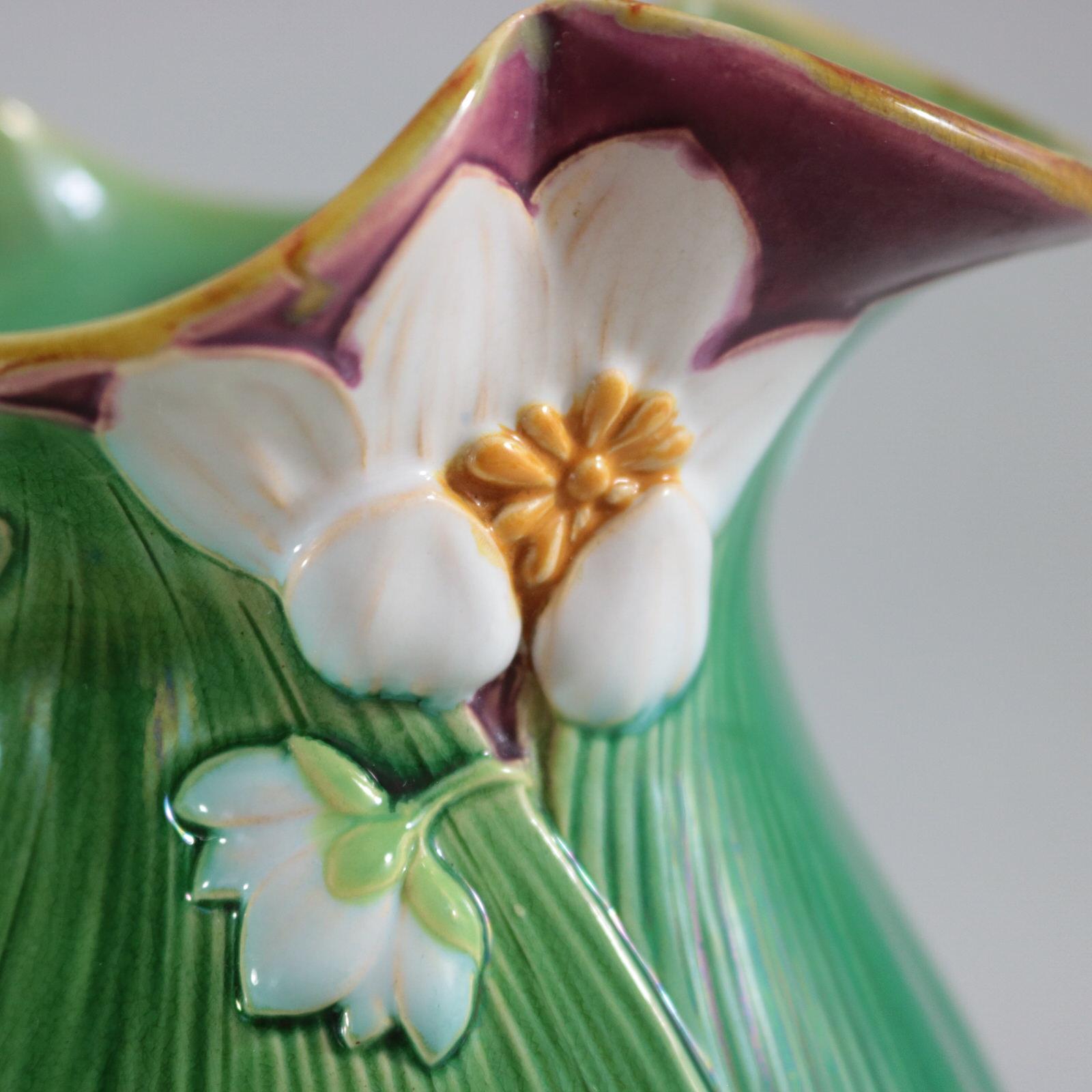 Large Minton Majolica Lily Jug/Pitcher 8