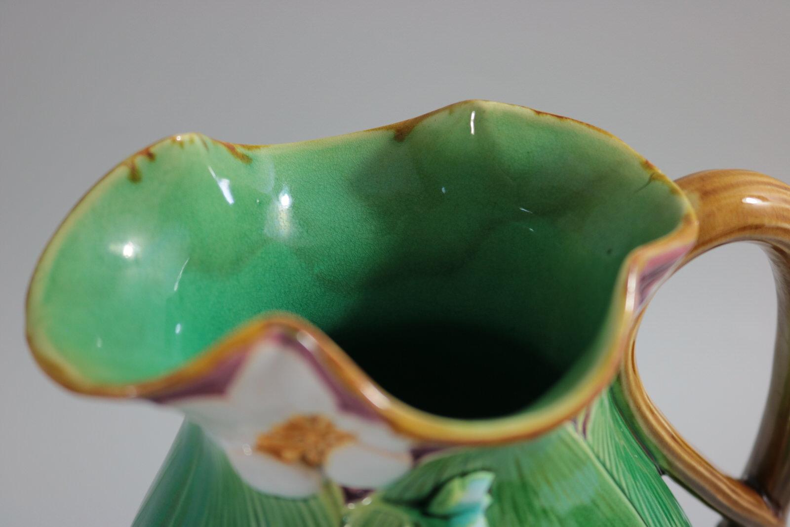 Large Minton Majolica Lily Jug/Pitcher 9