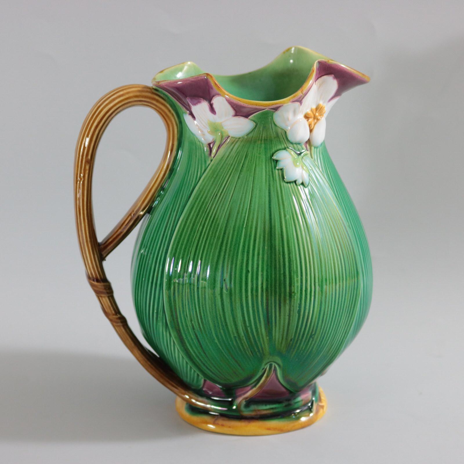 Large Minton Majolica Lily Jug/Pitcher 2