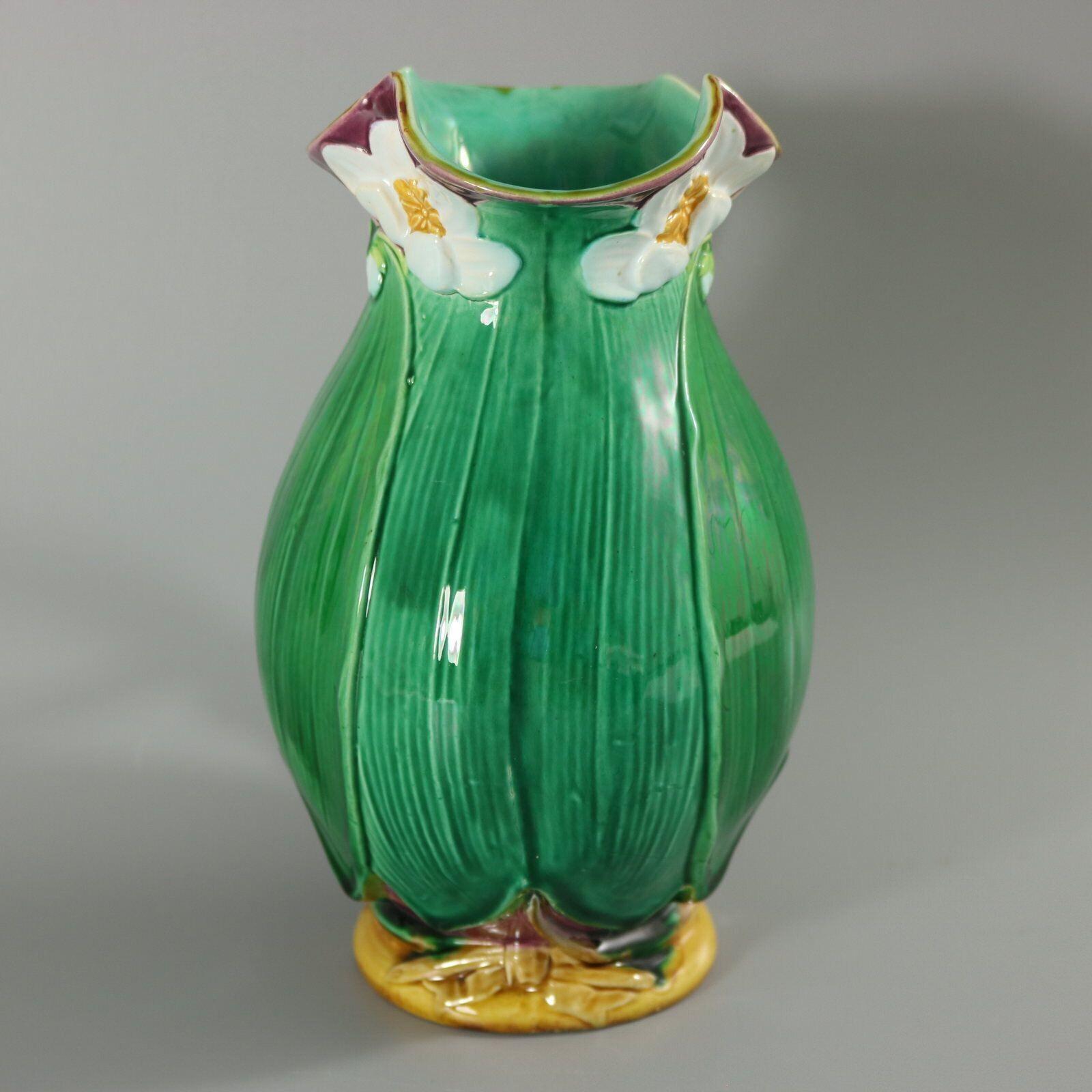 Large Minton Majolica Lily Jug/Pitcher For Sale 3