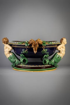 Large Minton Majolica Wine Cistern, circa 1875