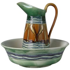 Large Minton Secessionist No.35 Jug and Wash Bowl