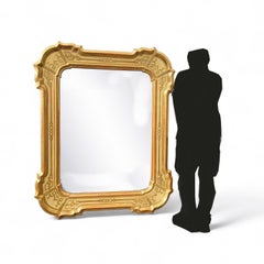Large Mirror, 163cm High, In Gilded Wood, Italy, Mid-19th Century