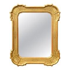 Large Mirror, 163cm High, In Gilded Wood, Italy, Mid-19th Century