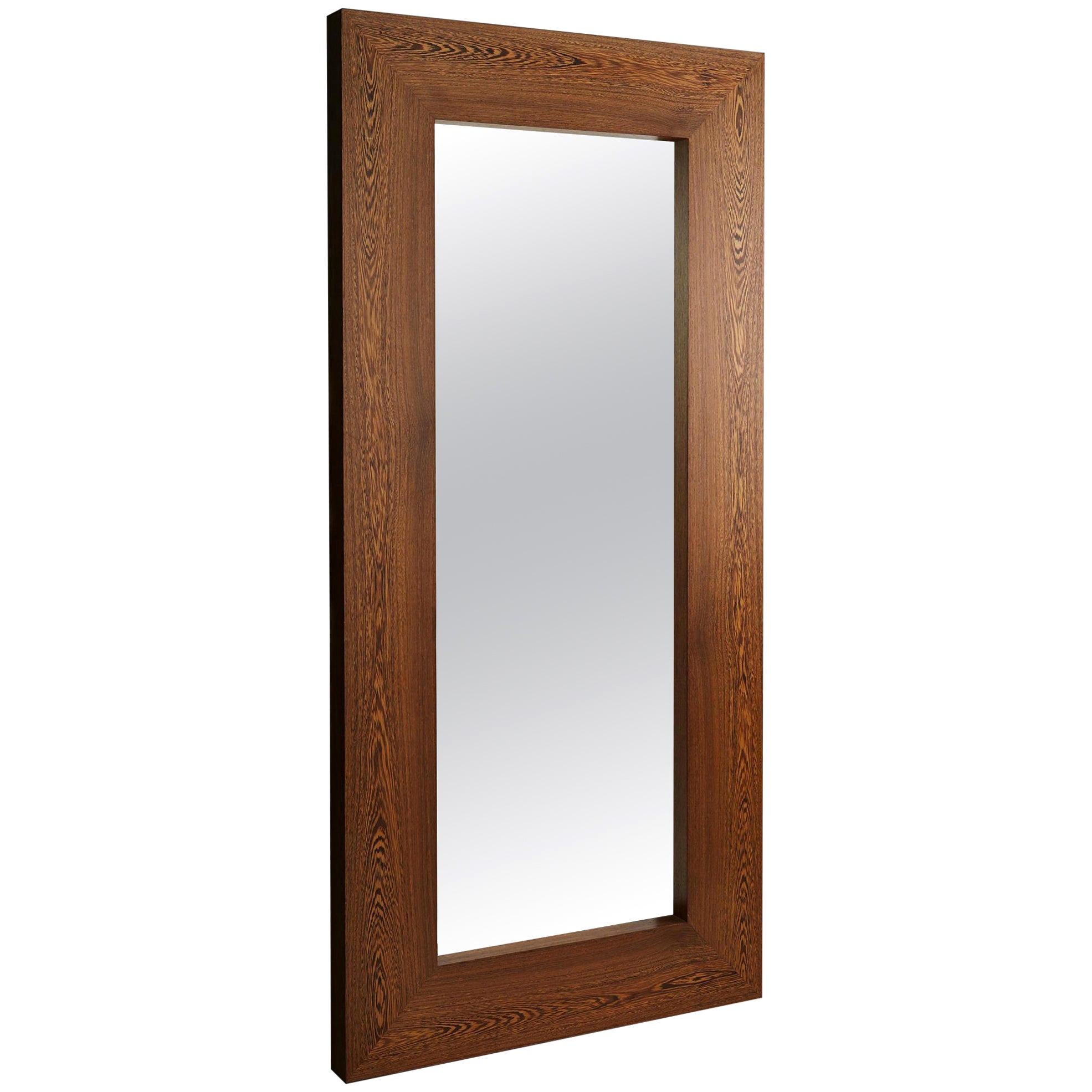 Large Mirror, Anonymous, Solid Wenge and Mirror Glass, Denmark, 1980s For Sale