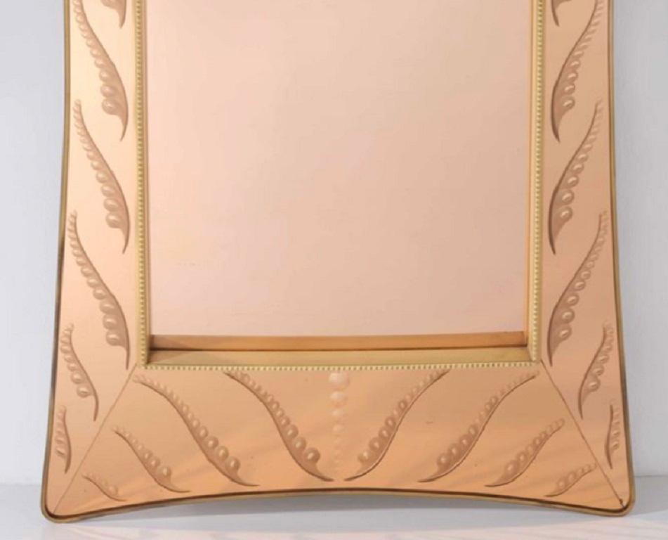 Glass Large Mirror Attributed to Cristal Arte For Sale