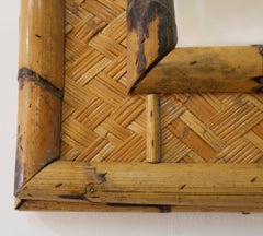 Large Mirror Bamboo and Rattan