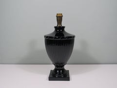 Large mirror black ceramic lamp base, 1960-1970 Italy