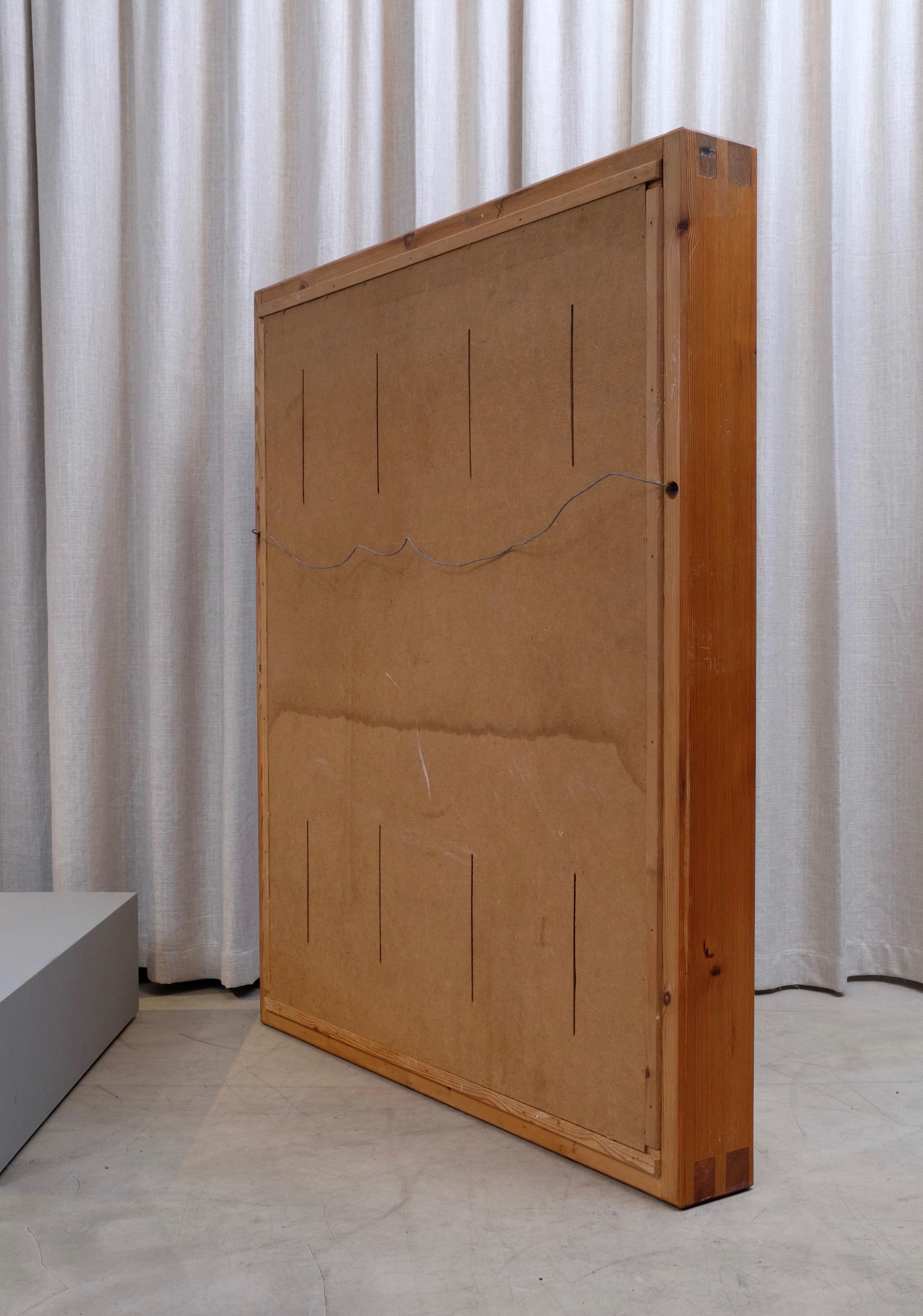 Pine Large Mirror by Roland Wilhelmsson, 1960s For Sale