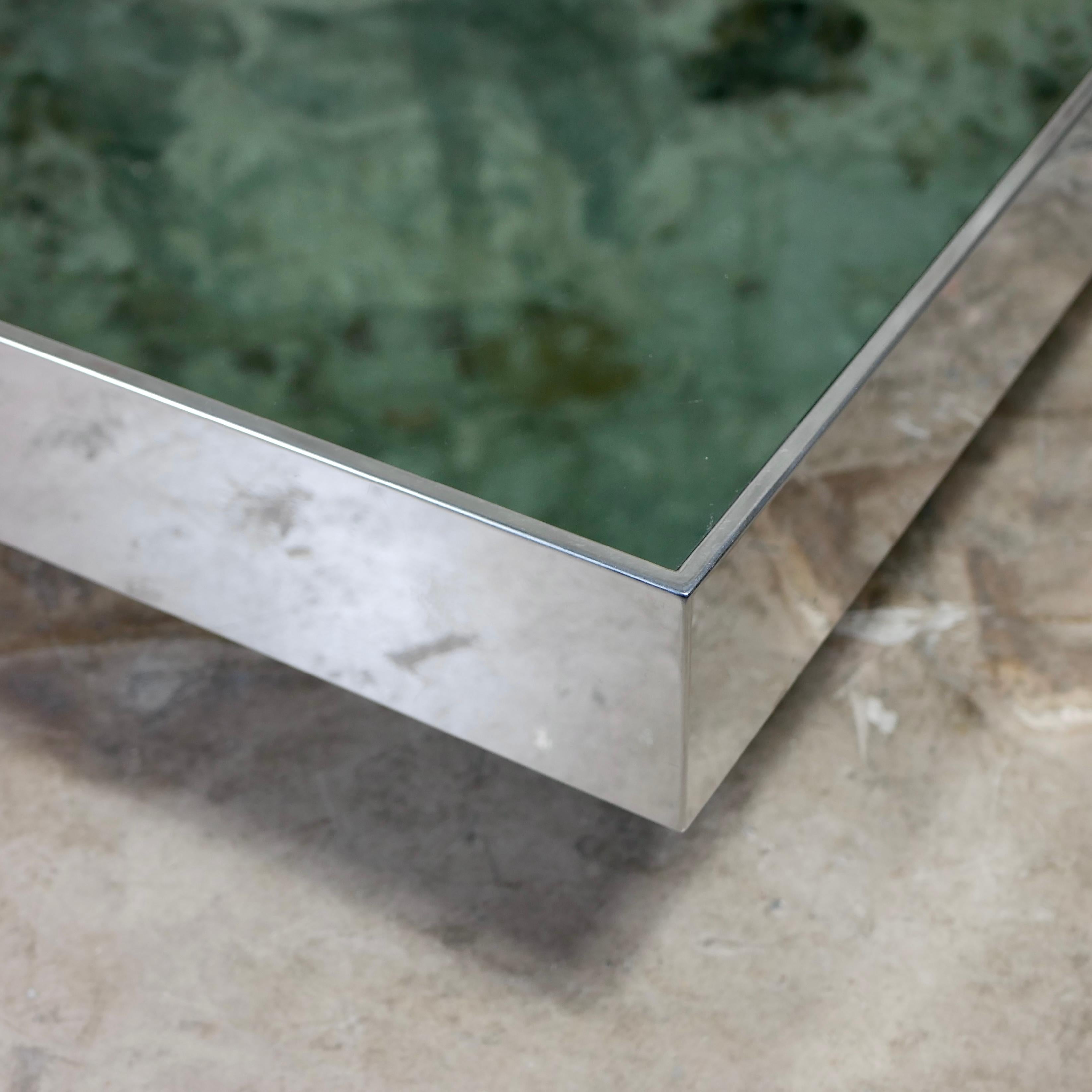 Large mirror coffee table designed by Willy Rizzo for Cidue, Italy, 1970s 3