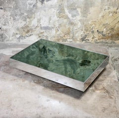 Large mirror coffee table designed by Willy Rizzo for Cidue, Italy, 1970s