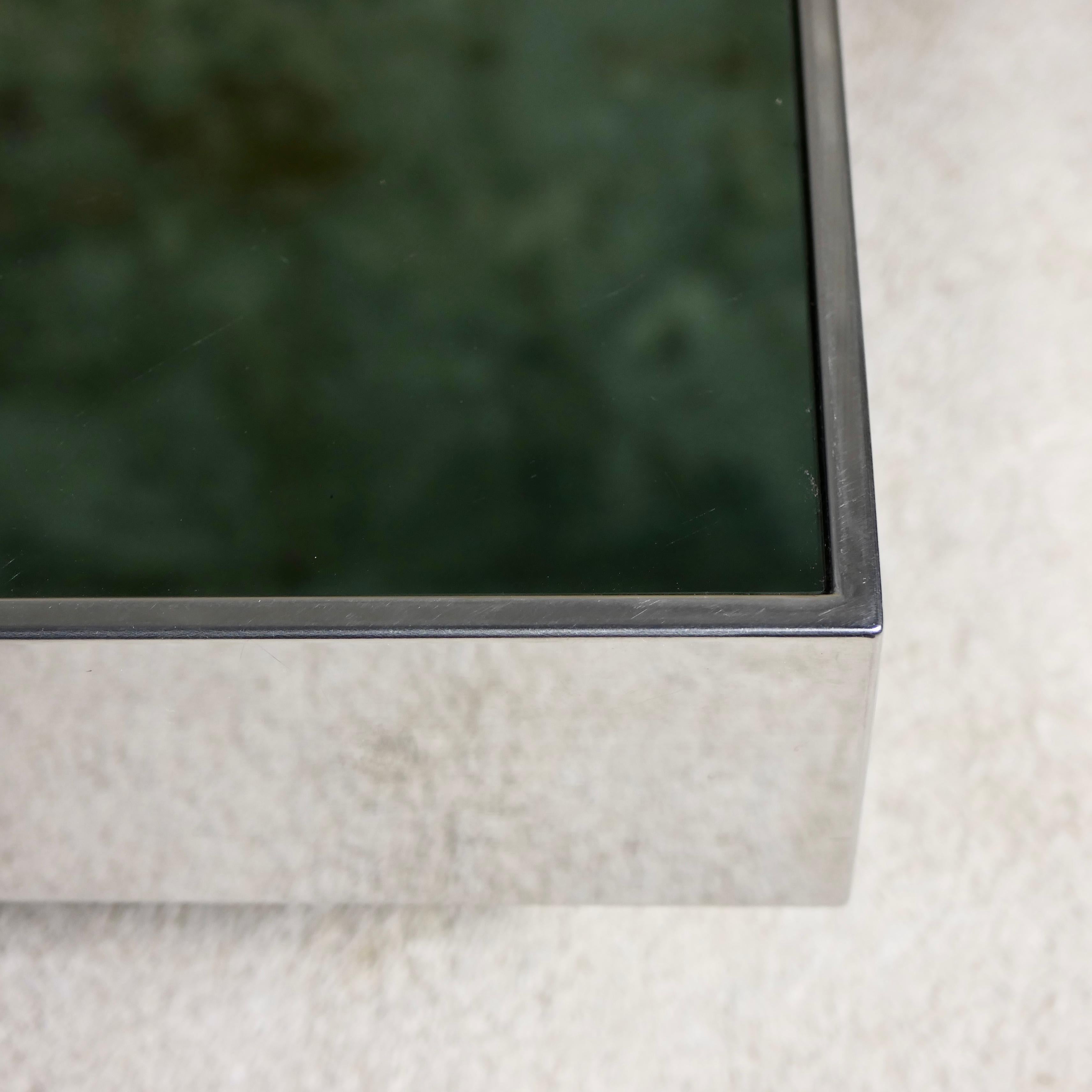 Glass Large mirror coffee table designed by Willy Rizzo for Cidue, Italy, 1970s