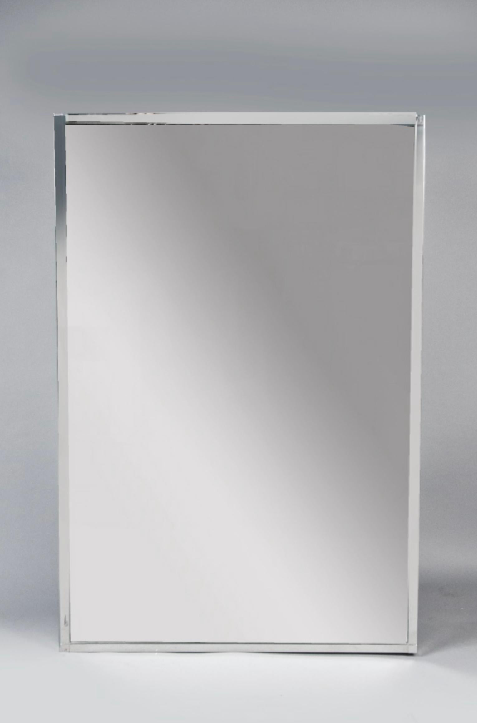 Minimalist nickeled-brass rectangular frame surrounding the original large mirrored glass.

OUR REFERENCE N9181
