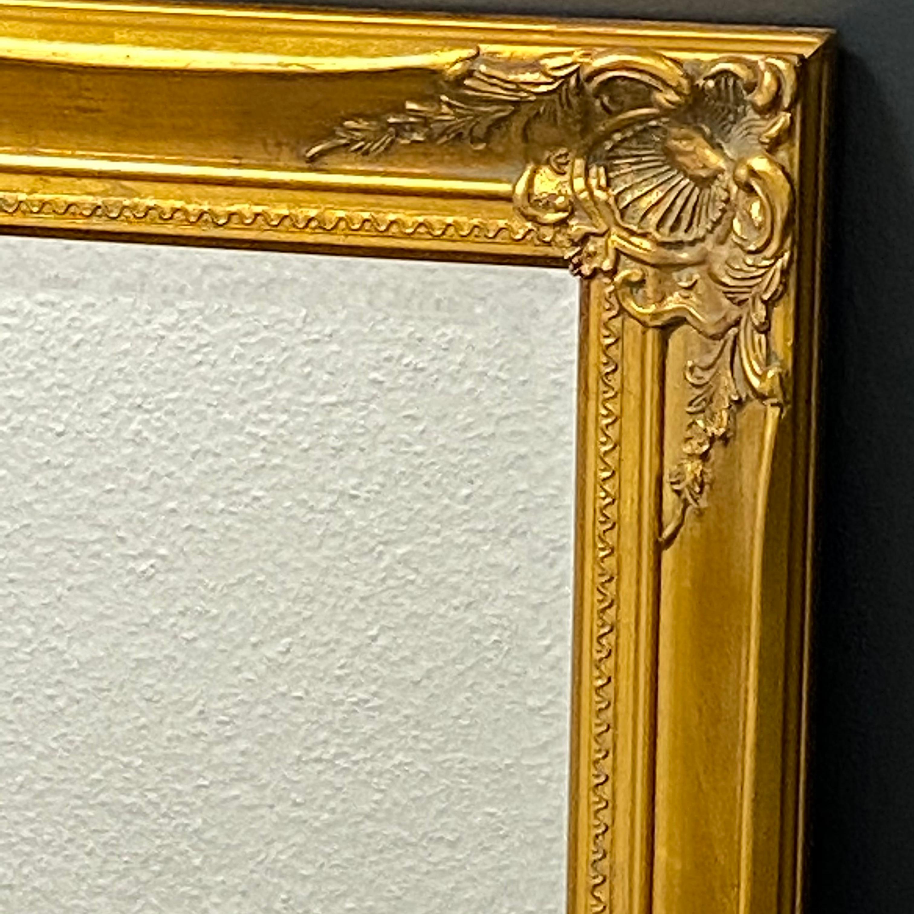 Large Mirror Hollywood Regency Style Gilded Wood Vintage, Italy, 1970s For Sale 4