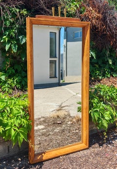 Large Mirror in Birdseye Mable and Brass, attr. to Paolo Buffa, Italy 1940s