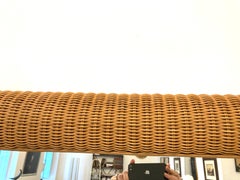 Large Mirror in Hand-Woven Wicker