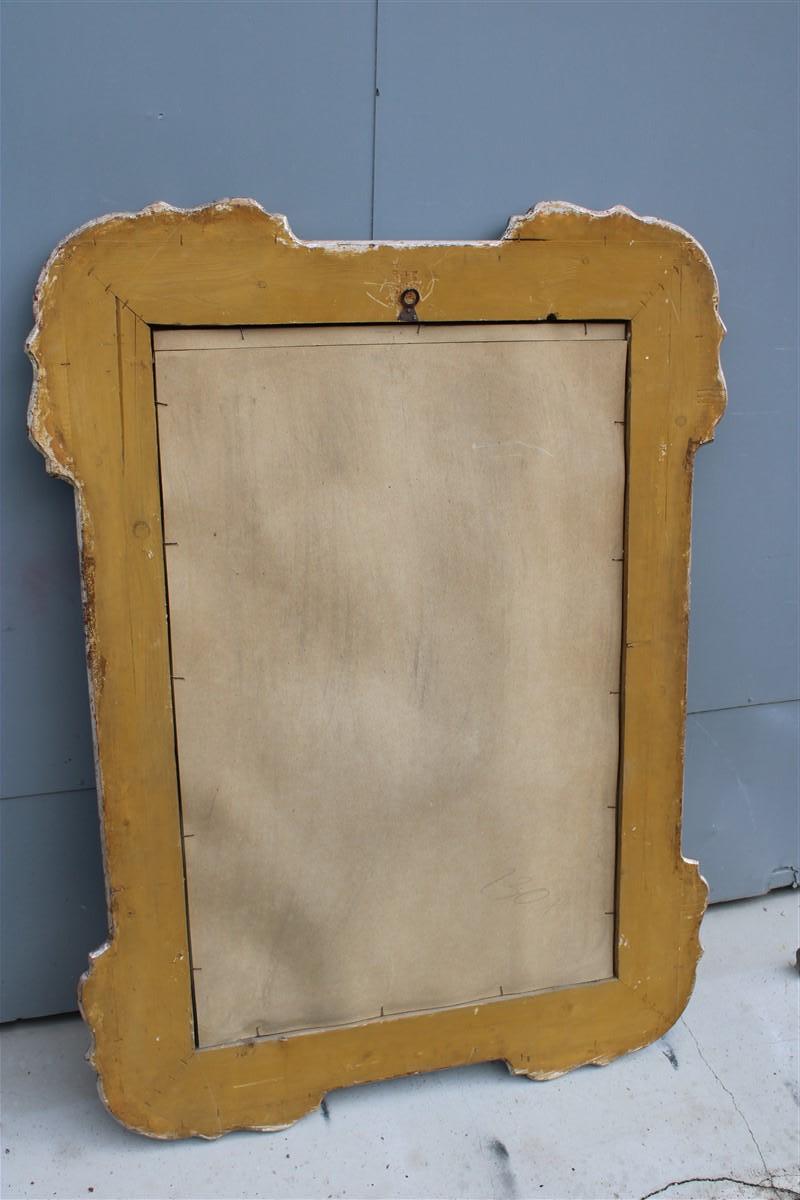 Large Mirror in Italian Baroque Style 1940 in Wood with Half Silver Leaf For Sale 5