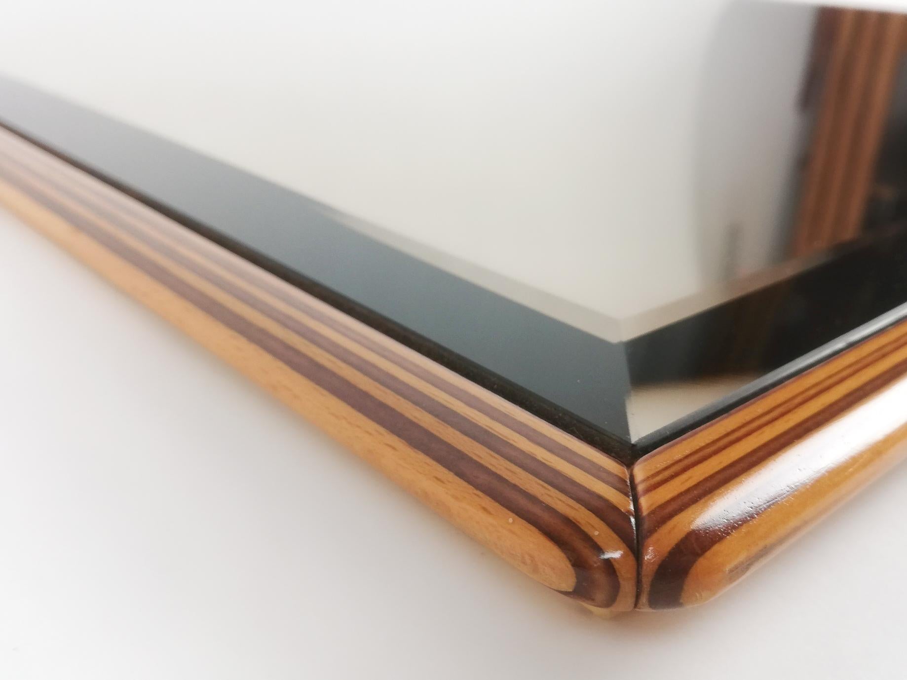 italien Grand miroir dans le style de la collection Artona d'Afra e Tobia Scarpa, 1970 en vente