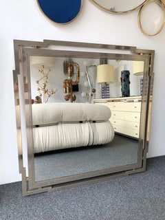 Large Mirror Metal Chrome by Mario Sabot, Italy, 1970s