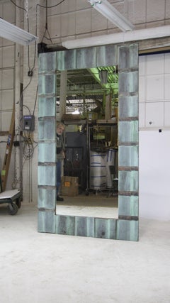 Large Mirror w/Original Patina Copper Roof from Early 1900s Church Steeple