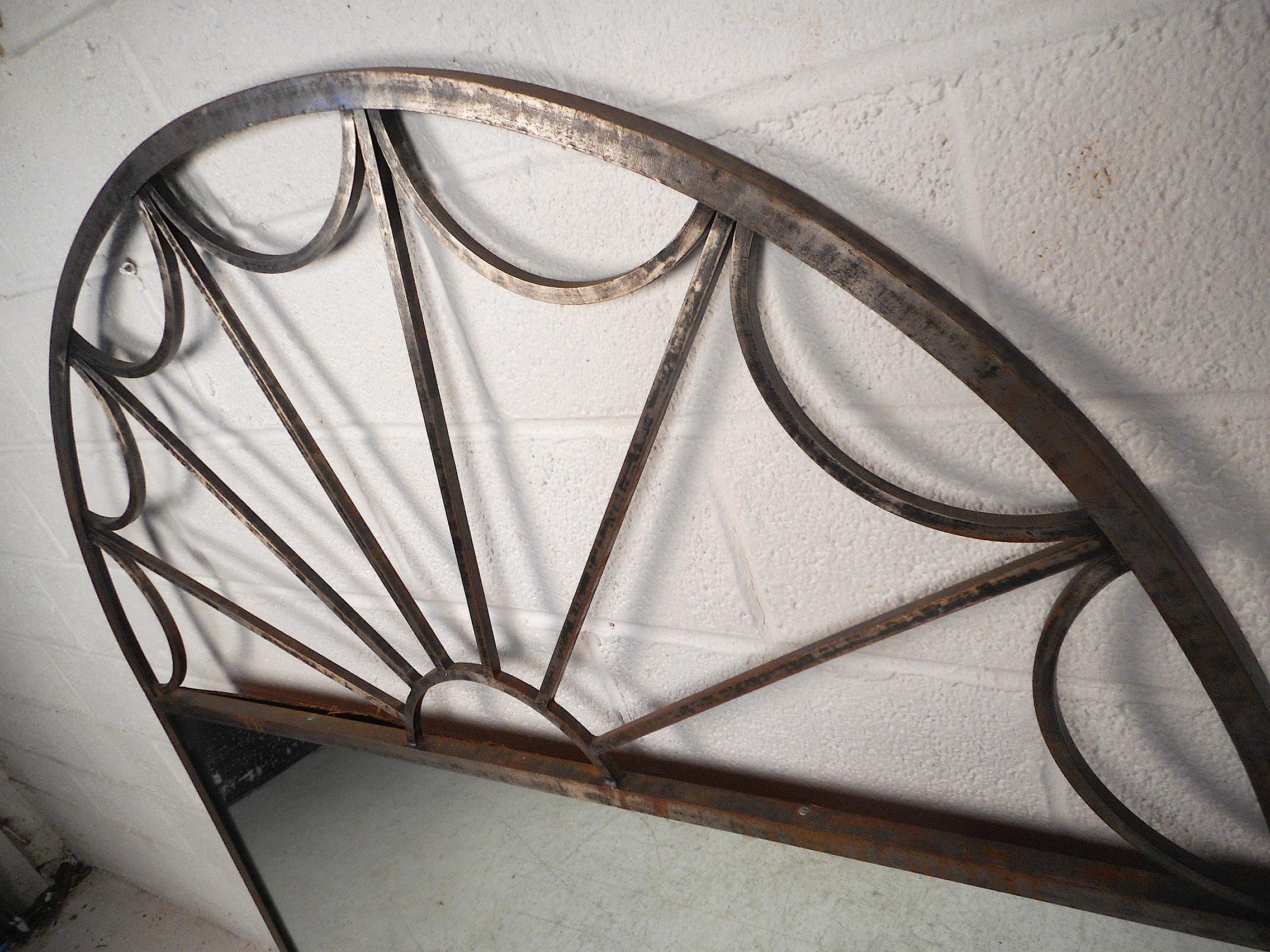 Large Mirror with Arched Iron Frame In Good Condition In Brooklyn, NY