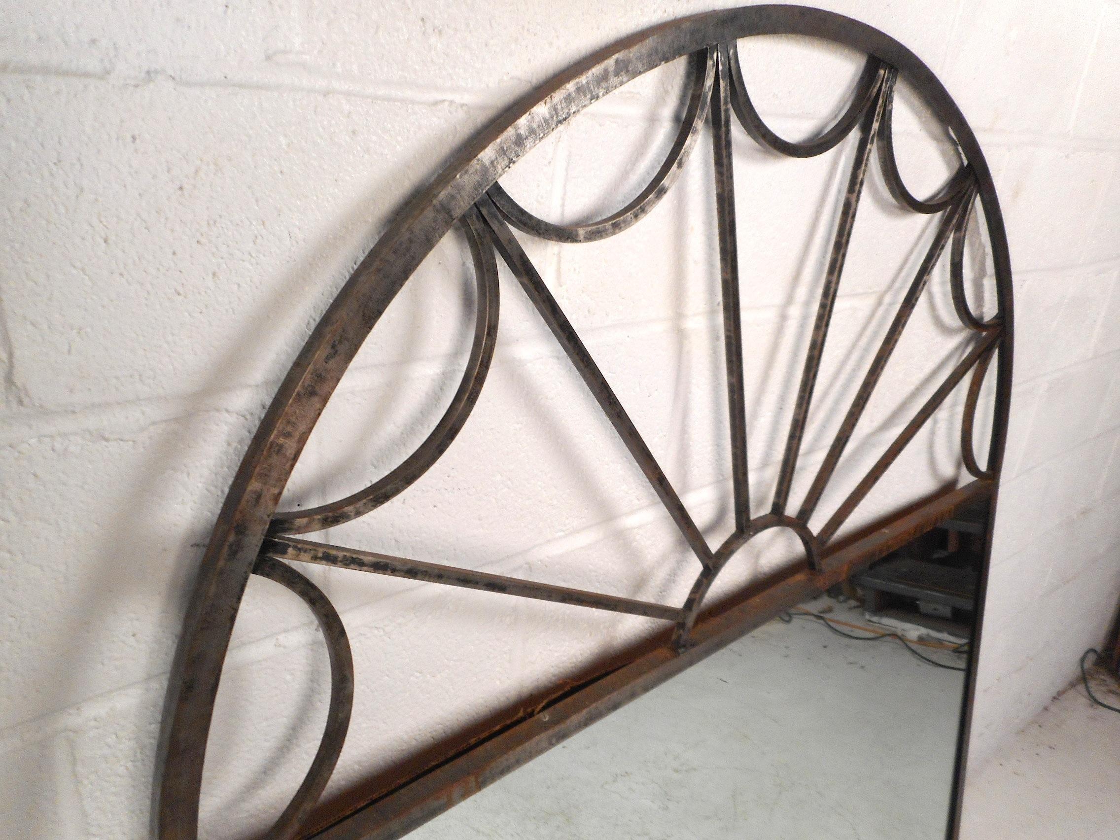 20th Century Large Mirror with Arched Iron Frame