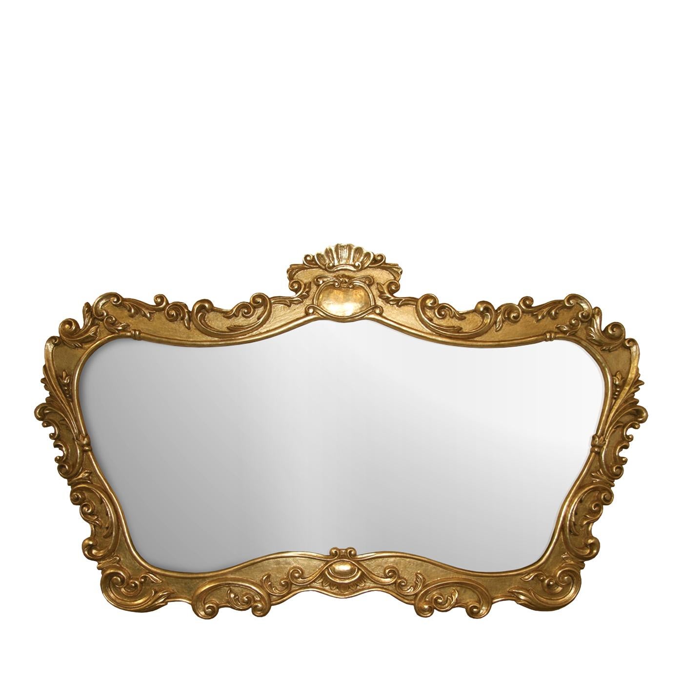 Italian Large Mirror with Gold Leaf