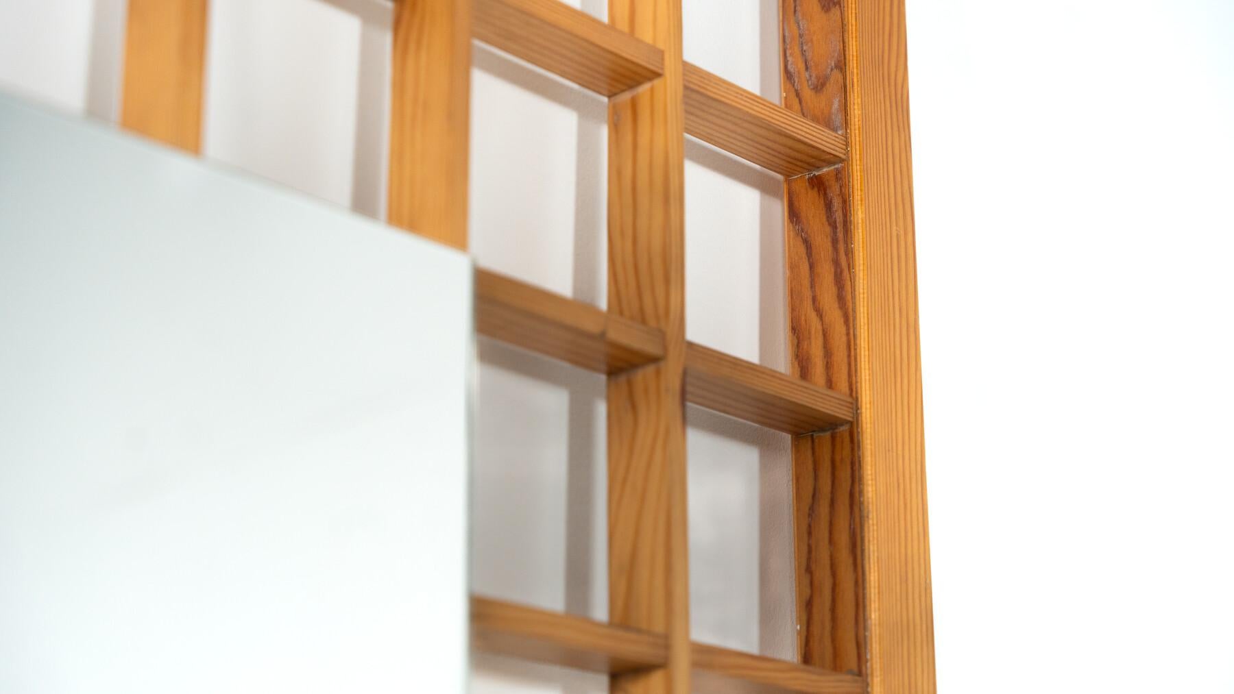 						
Large Mirror with Wooden Grid, Italy, 1960s