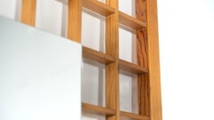 Großer Standspiegel im Mid-Century-Modern-Stil, Holzgitter, Italien, 1960er Jahre