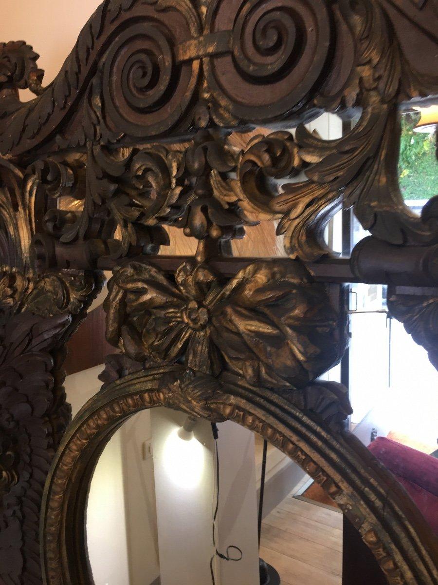 Miroir Grand miroir, bois, XVIIIe, Italie en vente