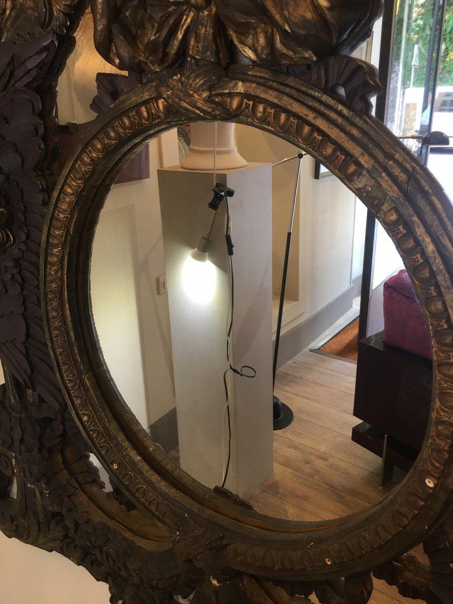 Grand miroir, bois, XVIIIe, Italie en vente 1