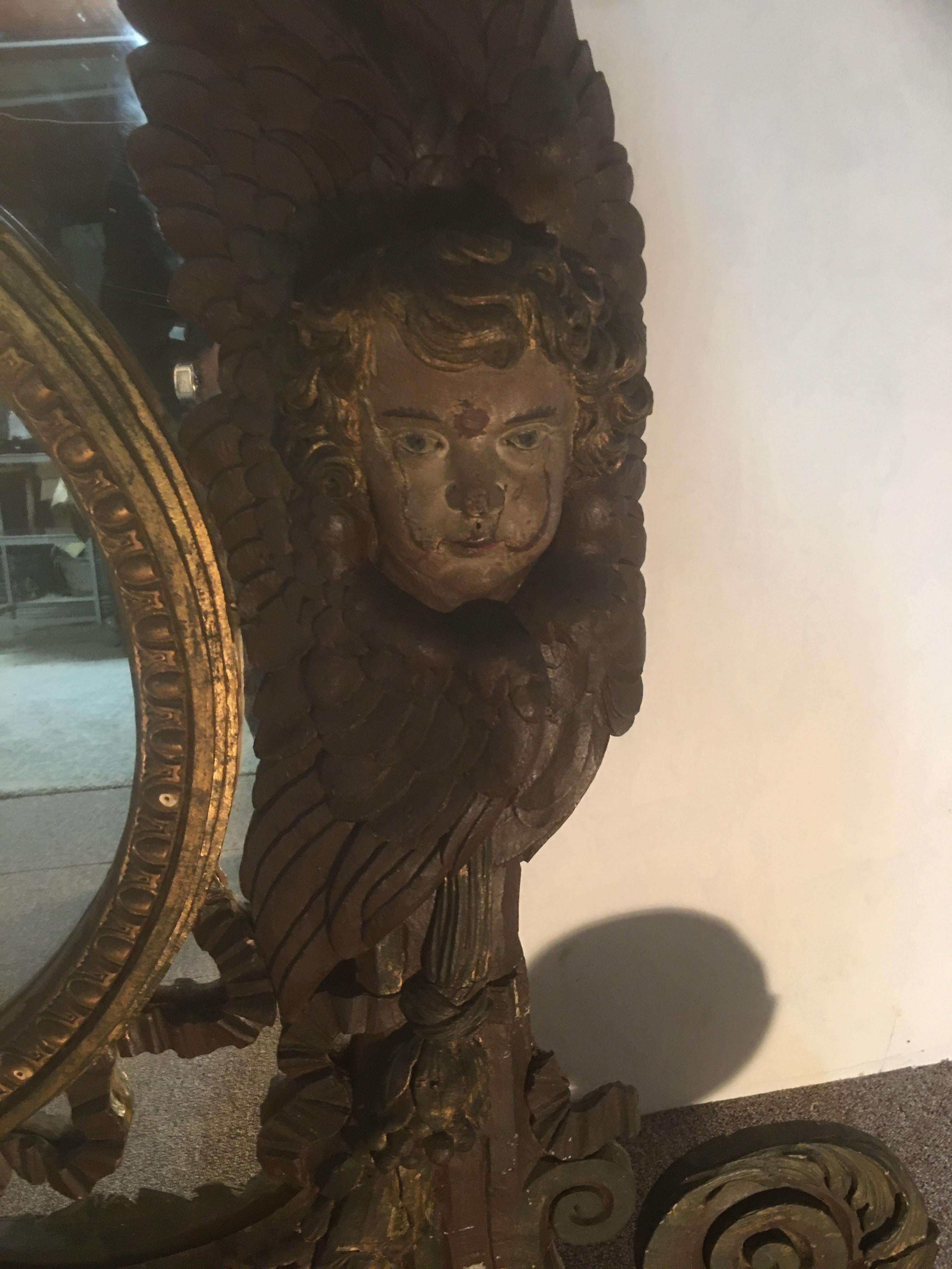 Grand miroir, bois, XVIIIe, Italie en vente 5
