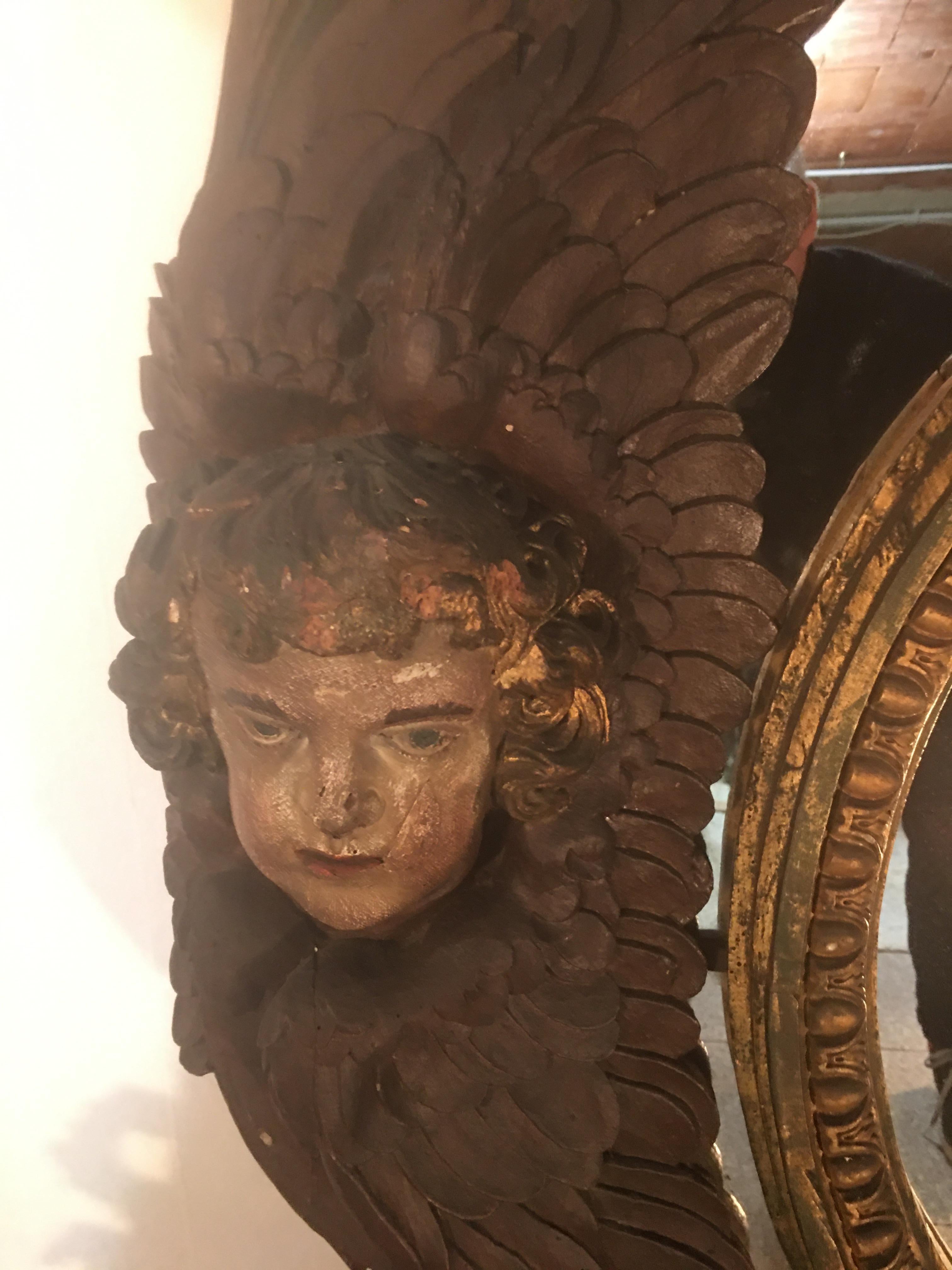 Grand miroir, bois, XVIIIe, Italie en vente 6