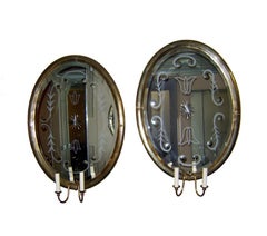 Large Etched Mirror Sconces