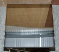 Large Mirrored Bevelled Glass Side Table Very Architectural Art Modern Design