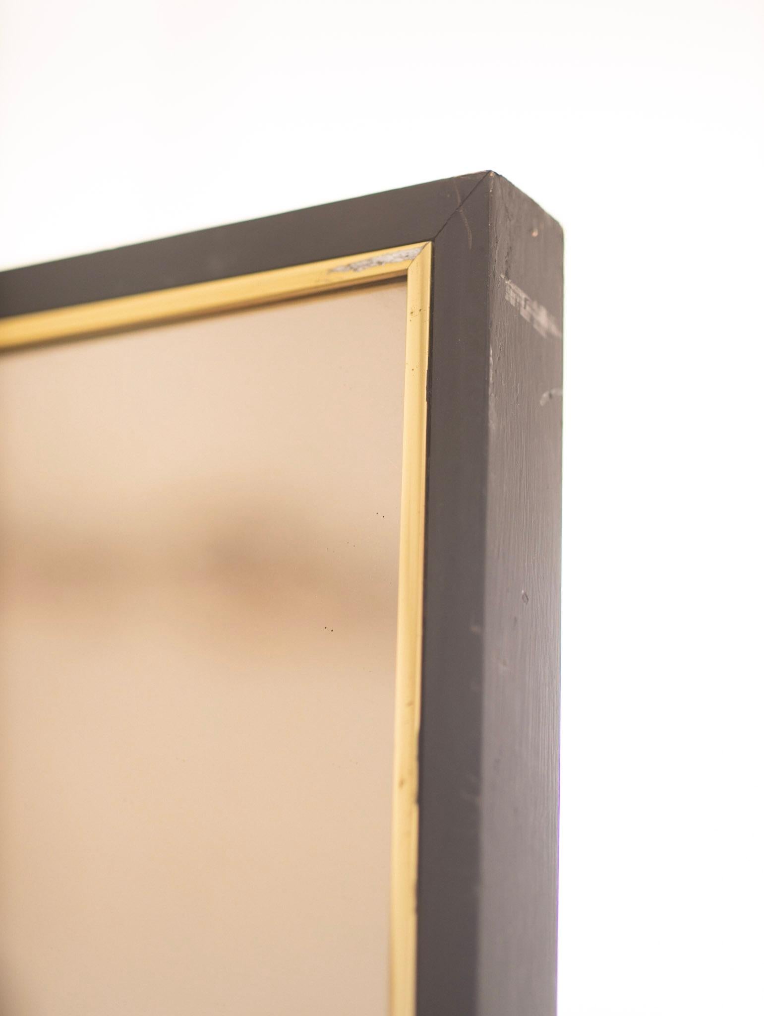 Large Mirrored Grasscloth 3 Panel Folding Screen 4