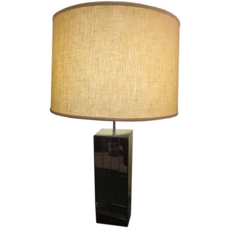 Large Mirrored Table Lamp by Carl For Sale