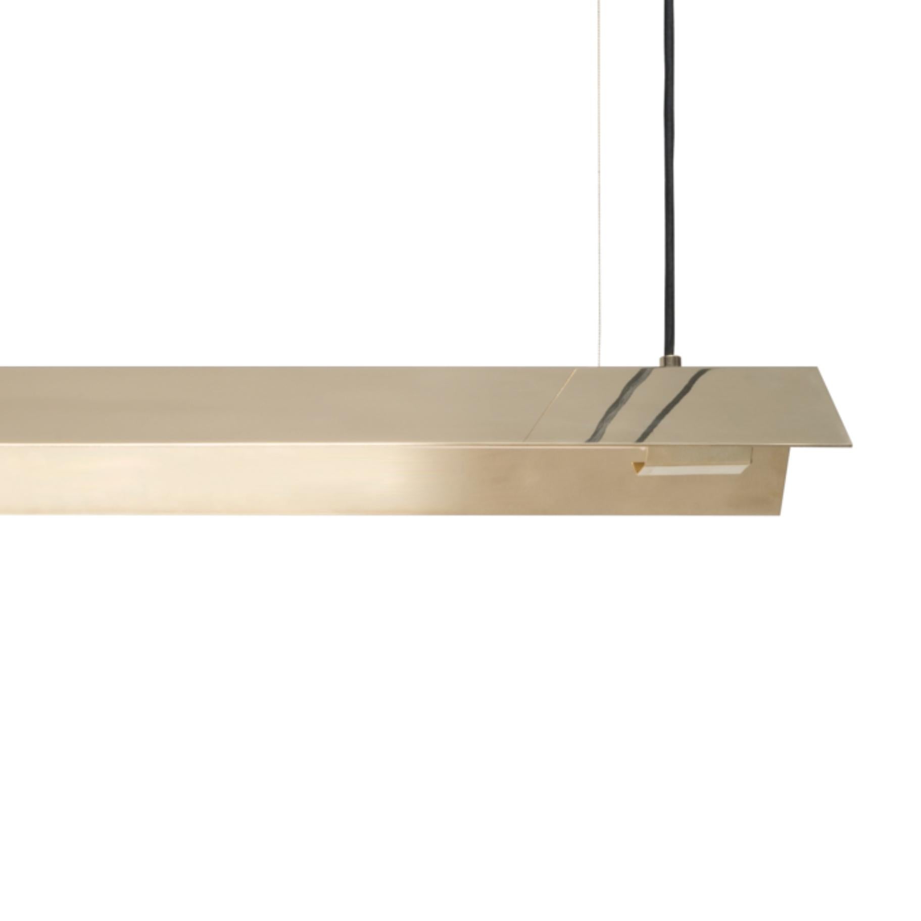 Post-Modern Large Misalliance Solid Brass Suspended Light by Lexavala For Sale