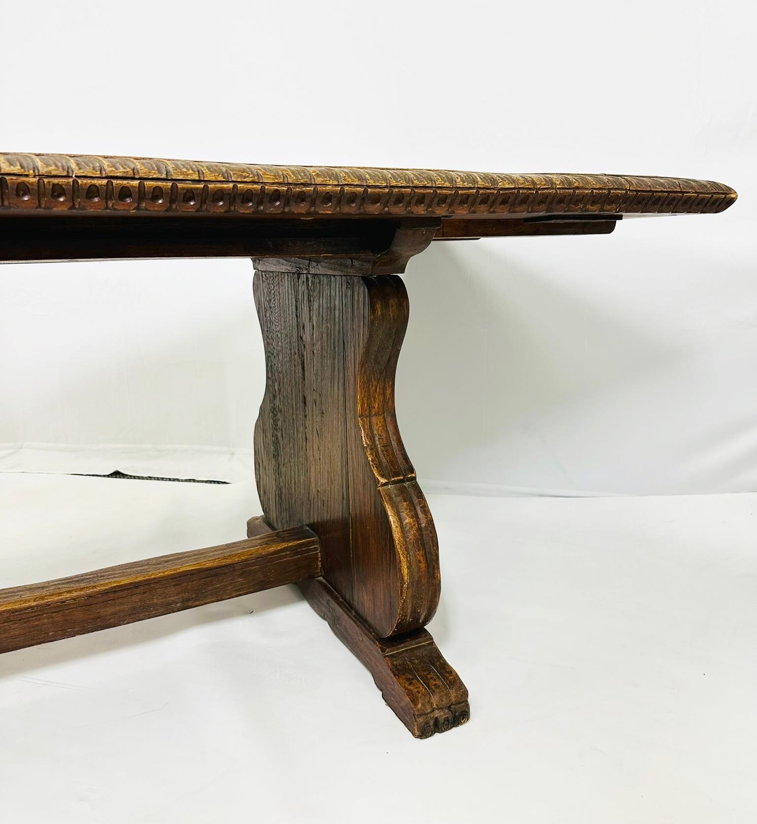Large Mission Style Dining Table in Solid Wood For Sale 9