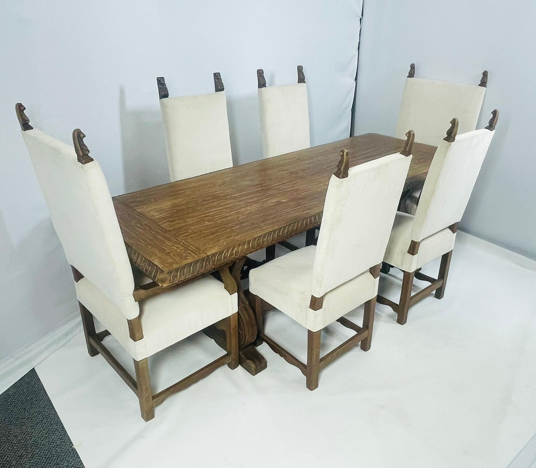 Large Mission Style Dining Table in Solid Wood For Sale 10