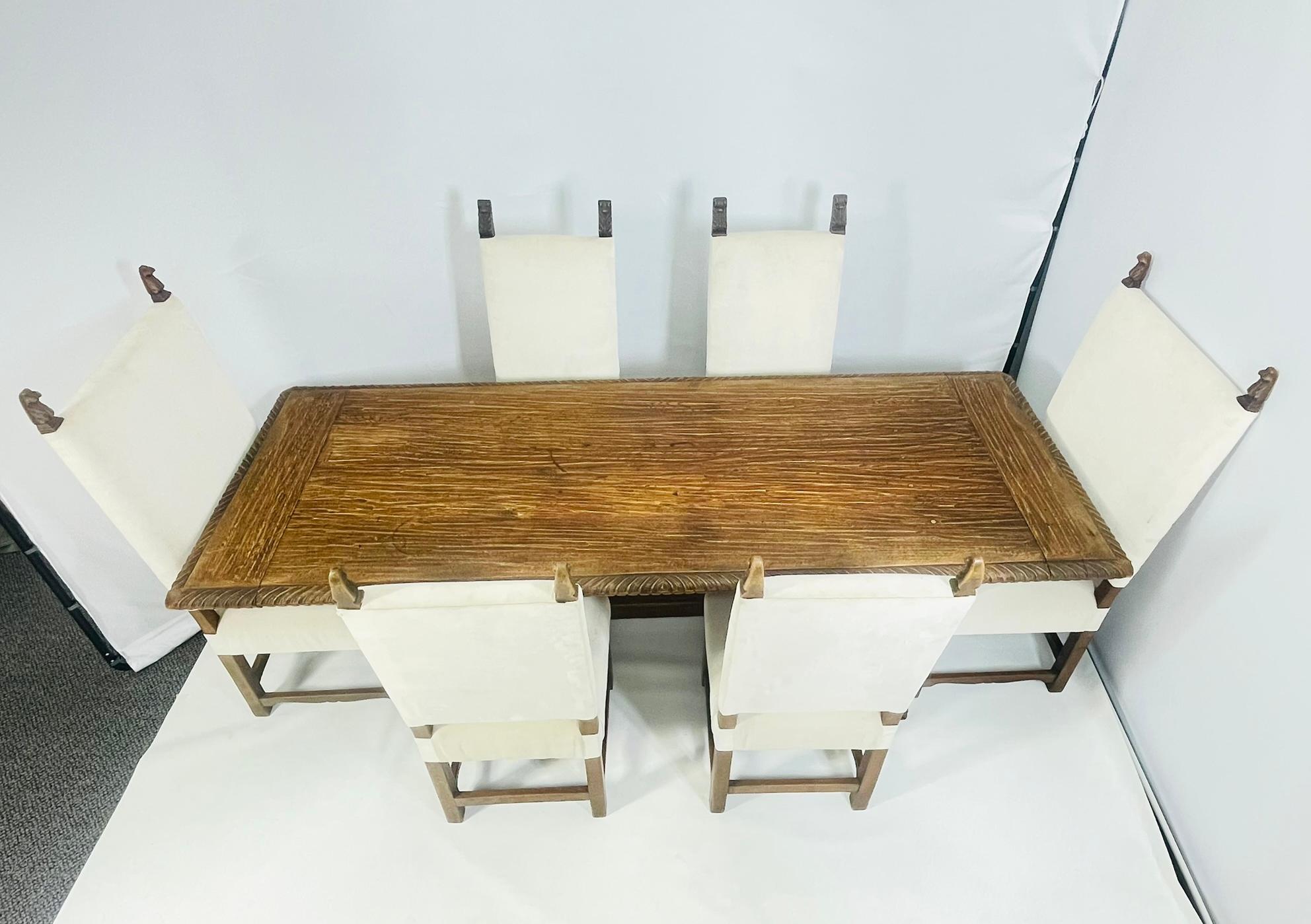 Large Mission Style Dining Table in Solid Wood For Sale 11