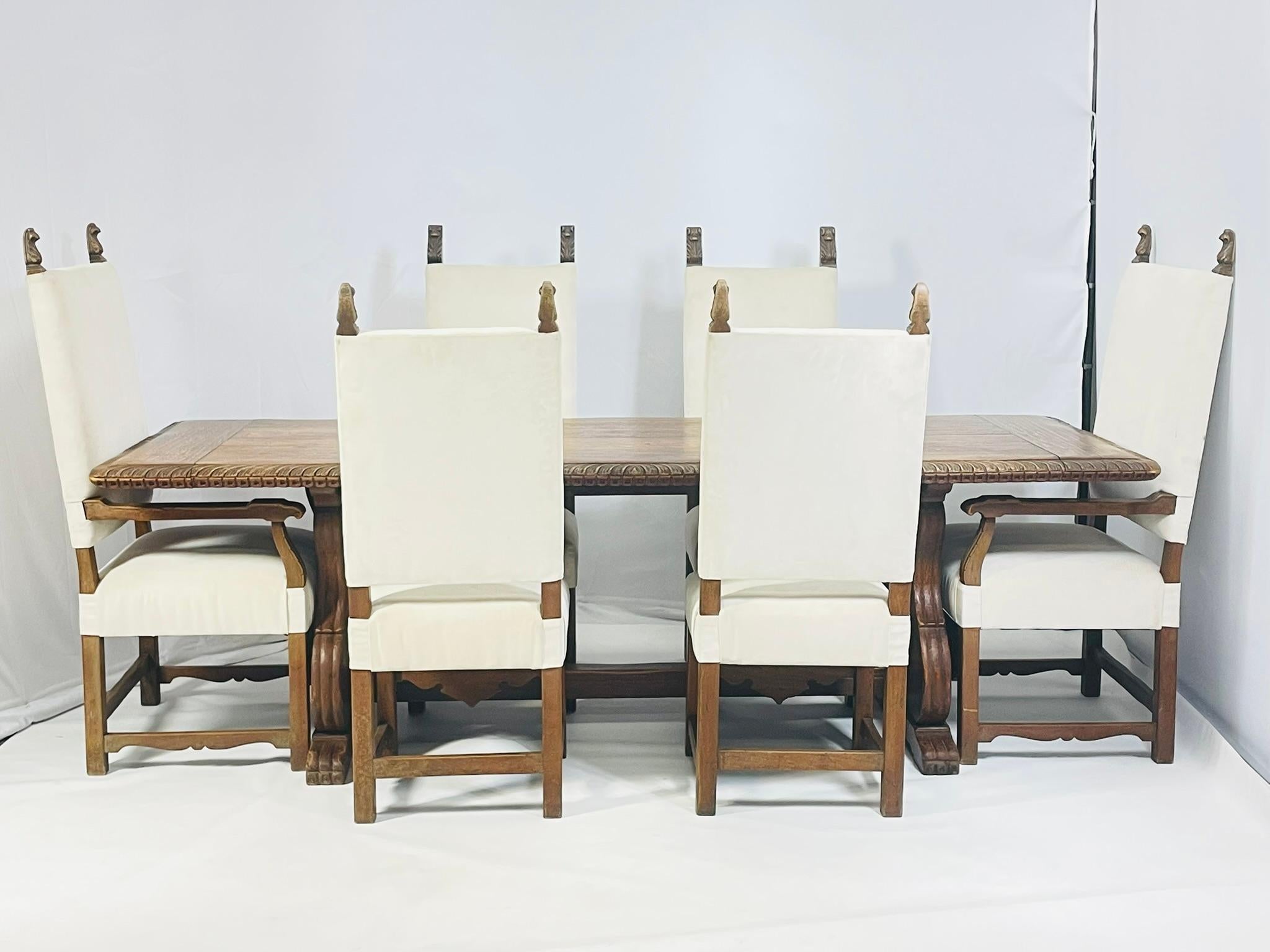 Large Mission Style Dining Table in Solid Wood For Sale 12