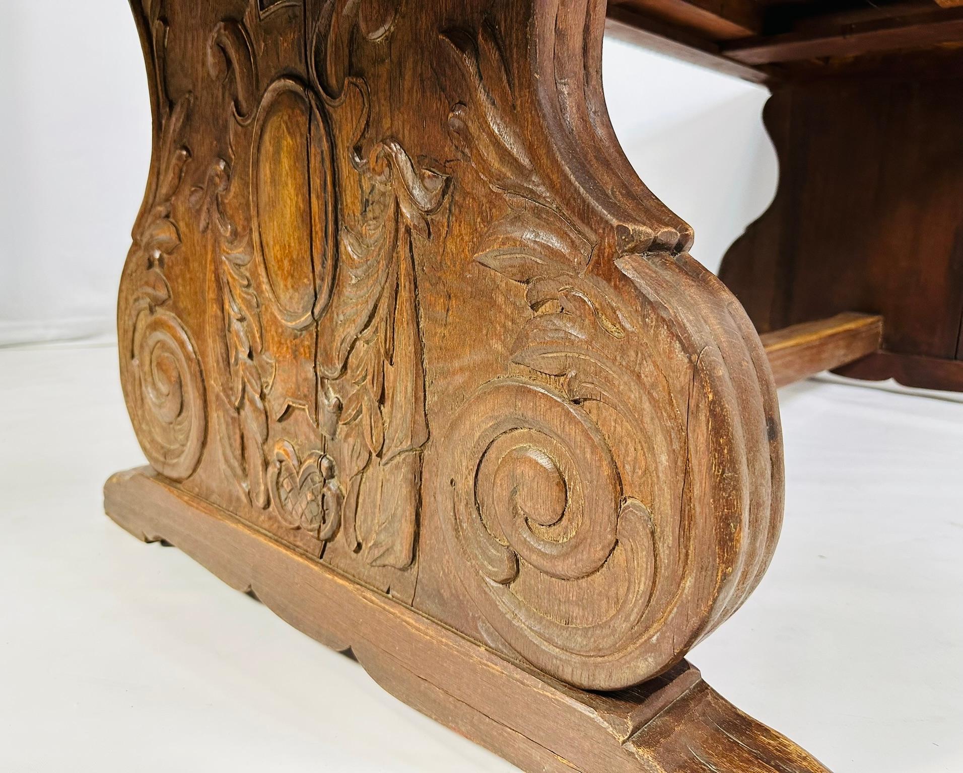 Large Mission Style Dining Table in Solid Wood For Sale 2