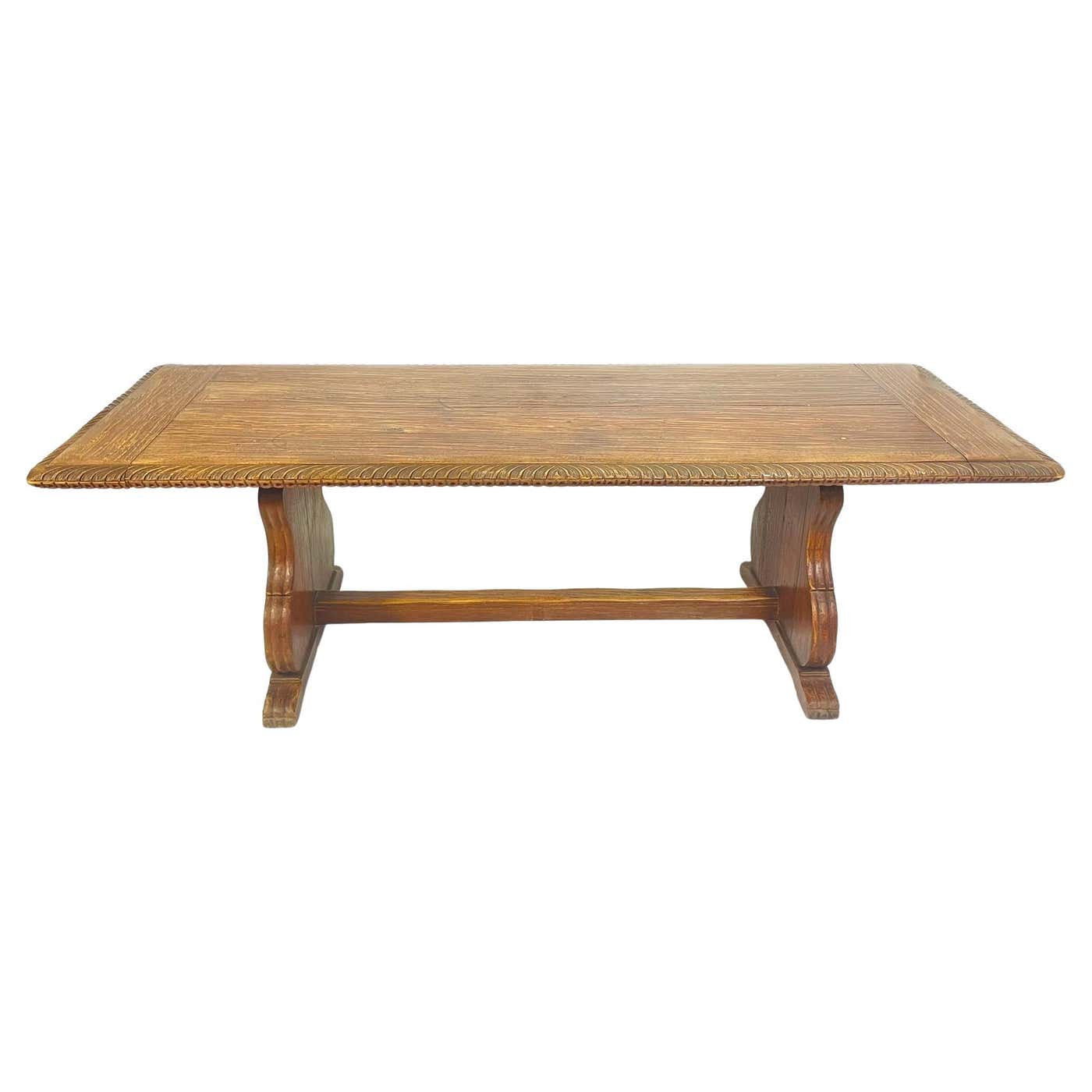 Large Mission Style Dining Table in Solid Wood For Sale at 1stDibs