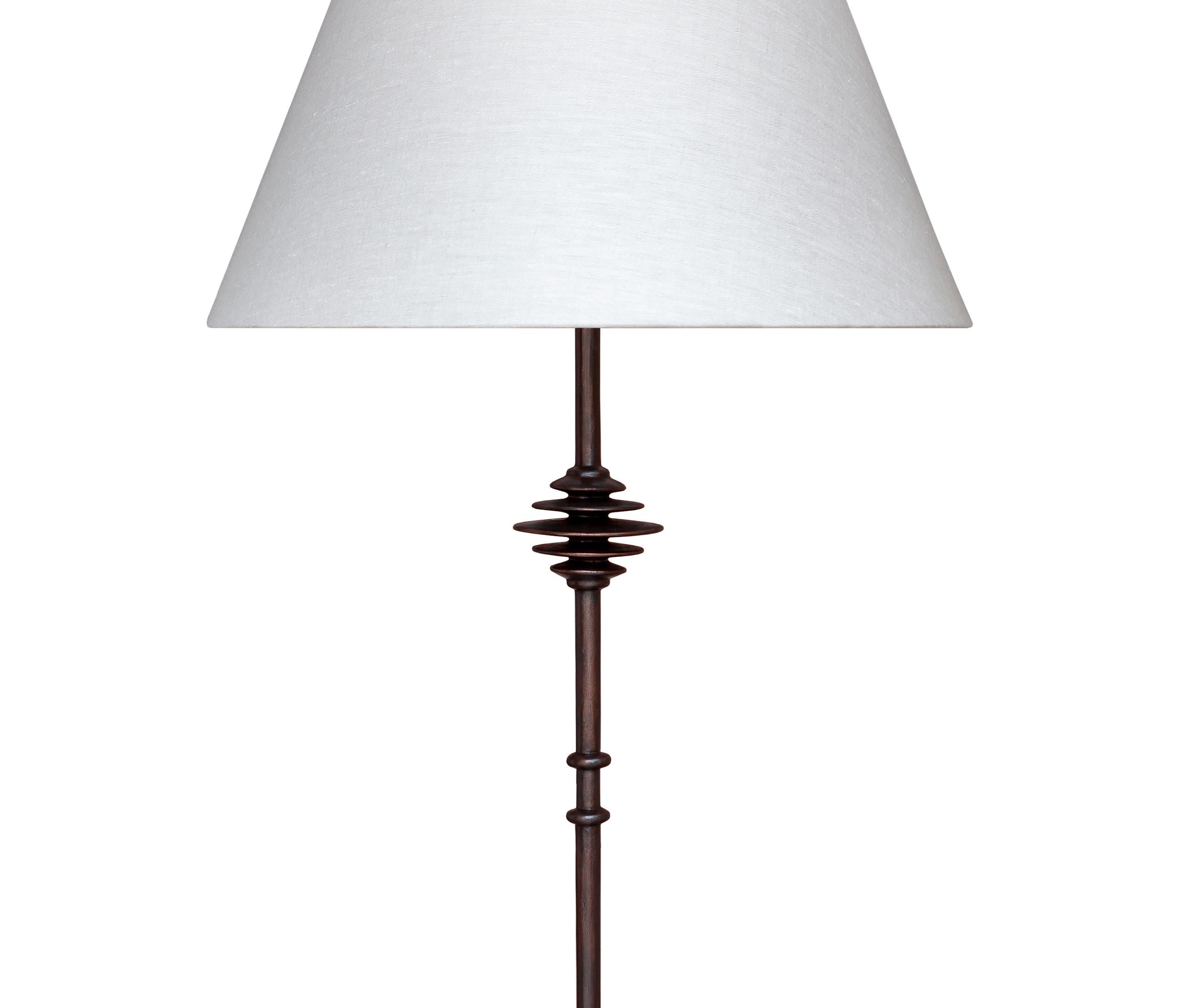 Modern Large “Mittis” Floor Lamp, Bronze Plaster Finish  For Sale