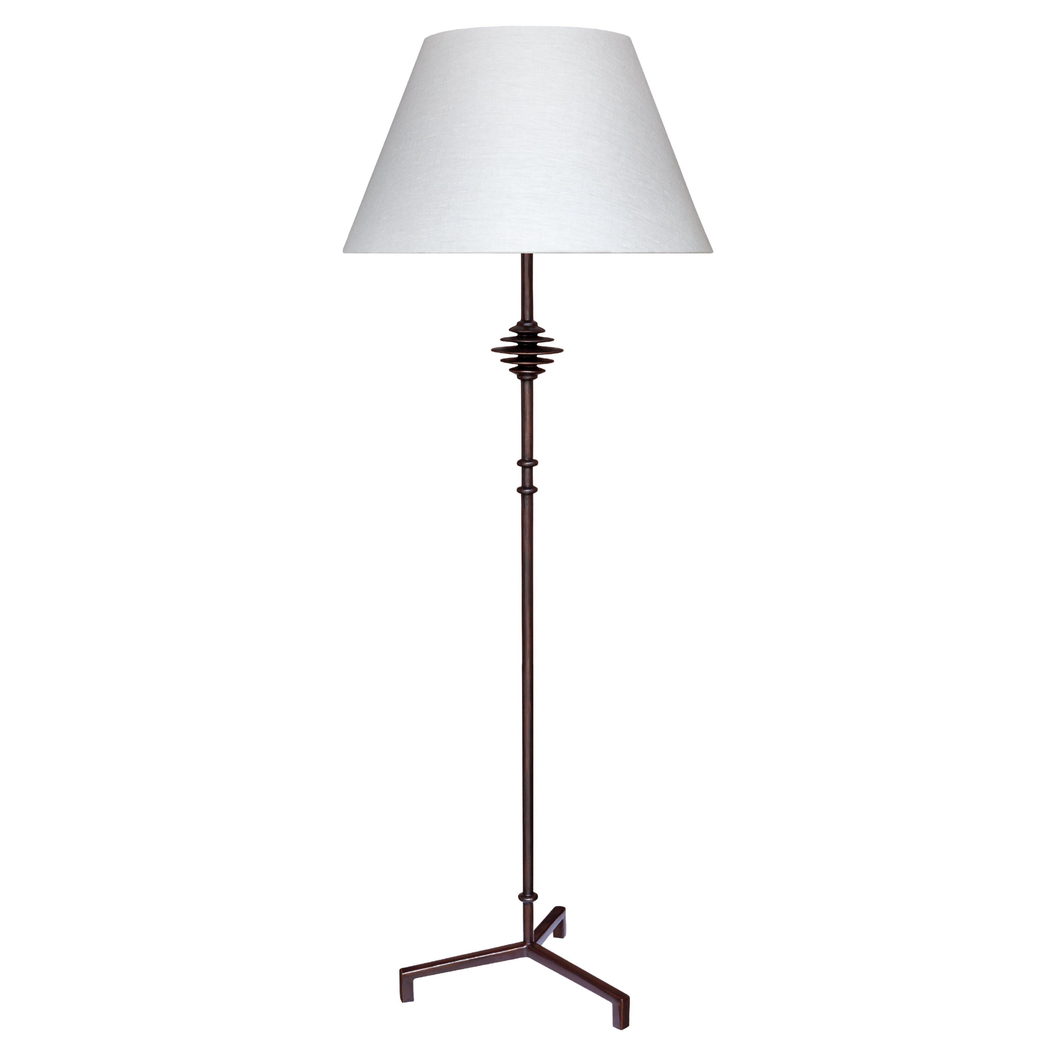 Large “Mittis” Floor Lamp, Bronze Plaster Finish  For Sale