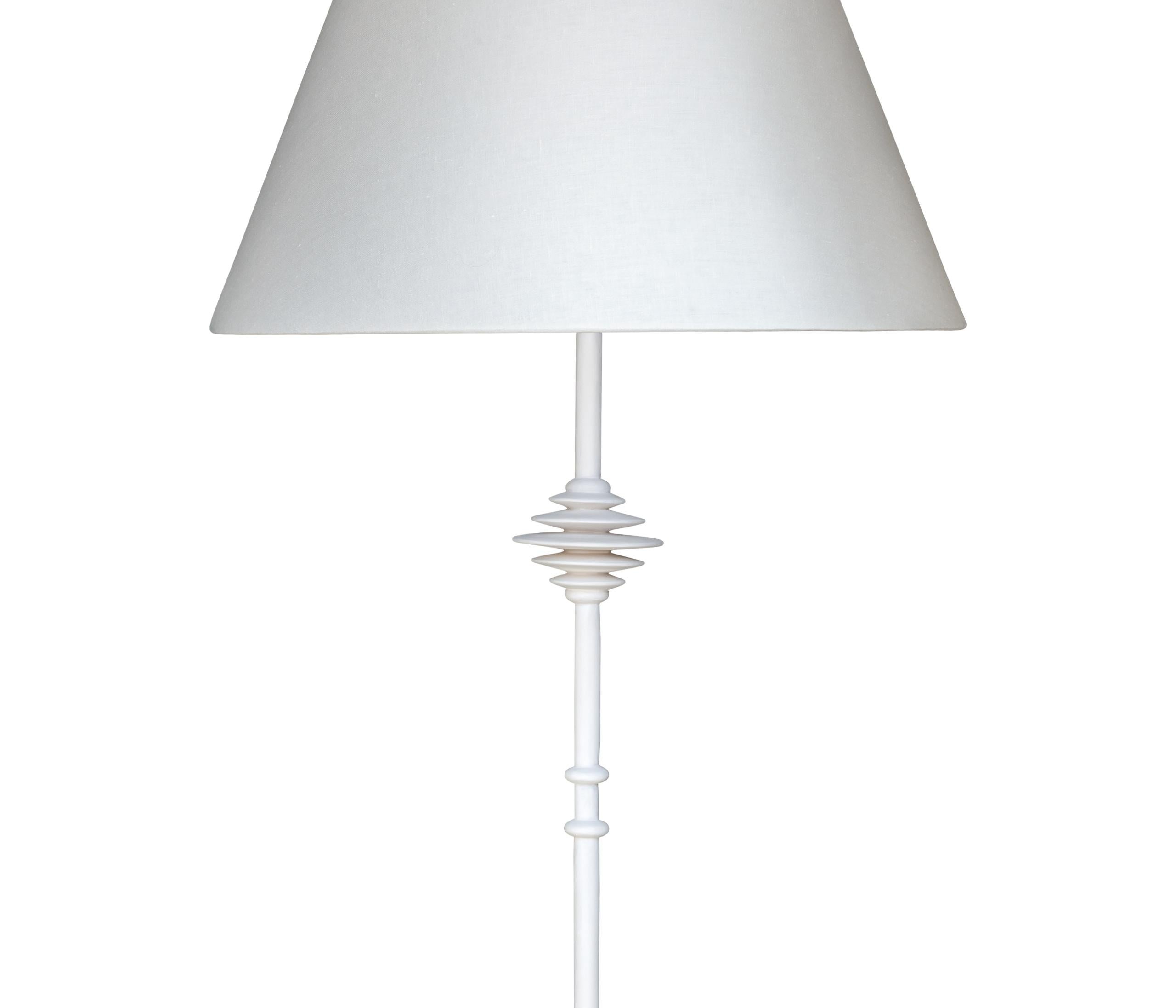 Modern Large “Mittis” Floor Lamp, White Plaster Finish  For Sale
