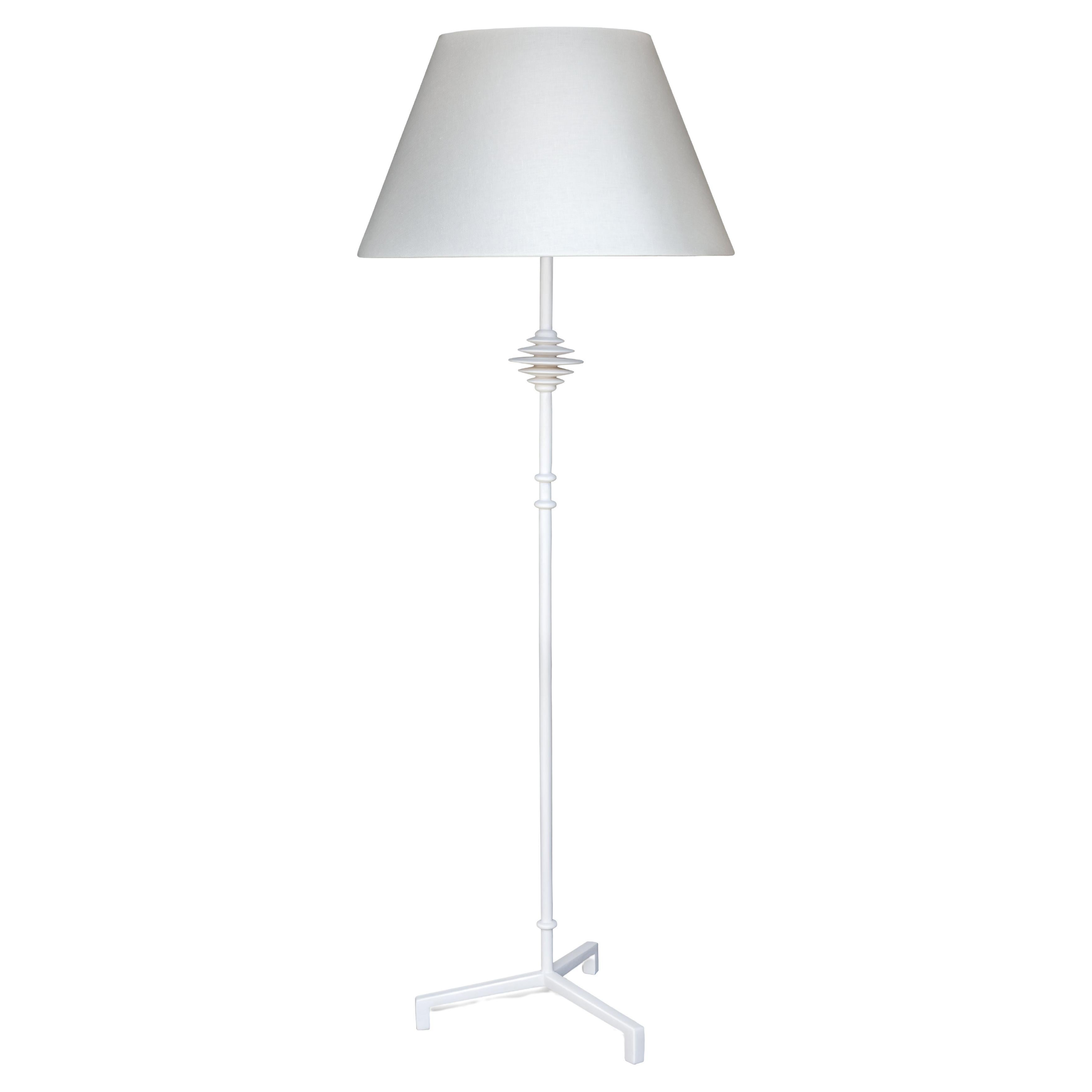 Large “Mittis” Floor Lamp, White Plaster Finish  For Sale