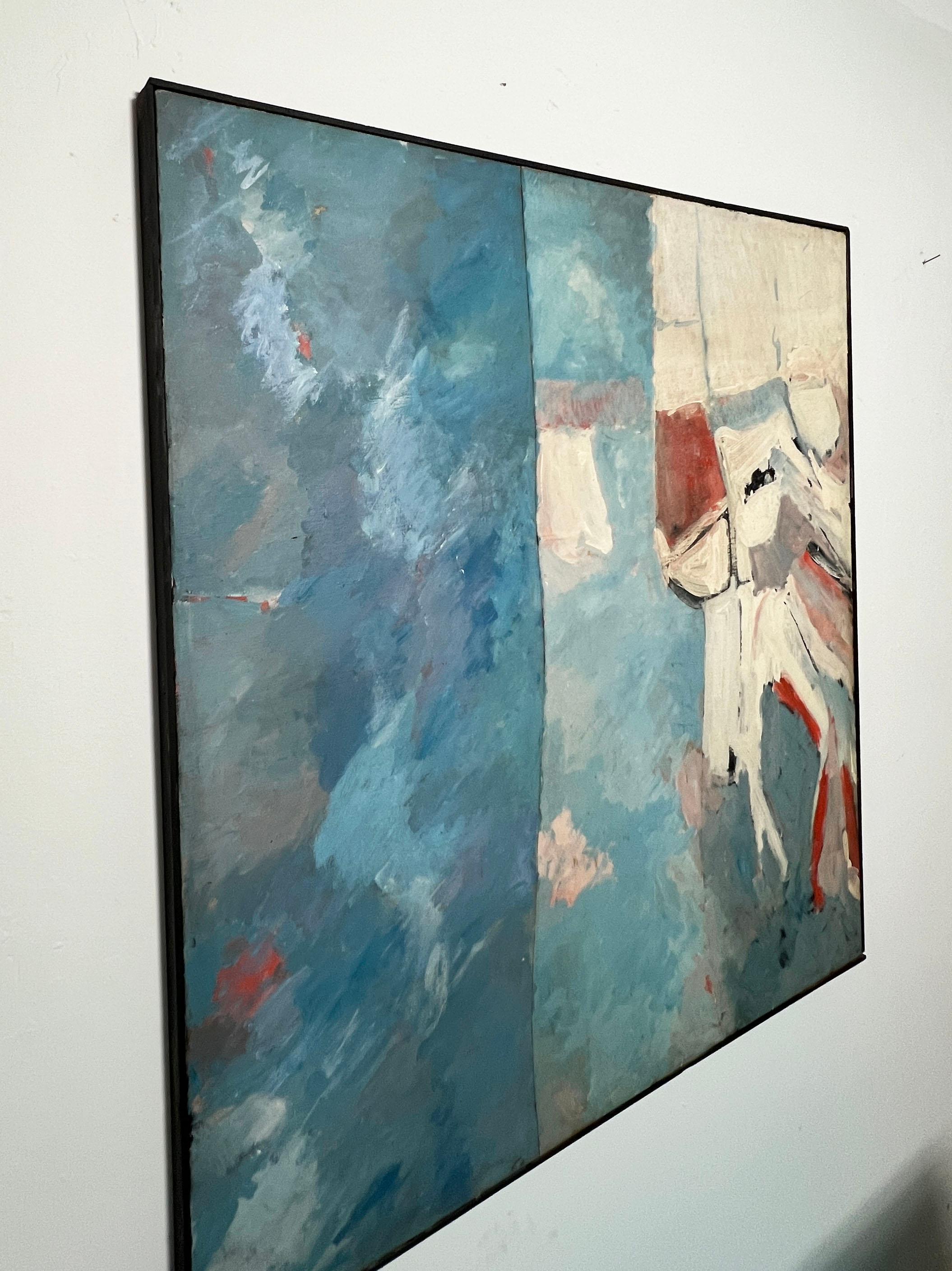 Large Mixed Media Abstract Painting by Douglas Bradway, Circa 1960s 1